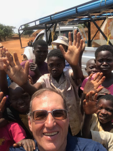 selfie with village kids